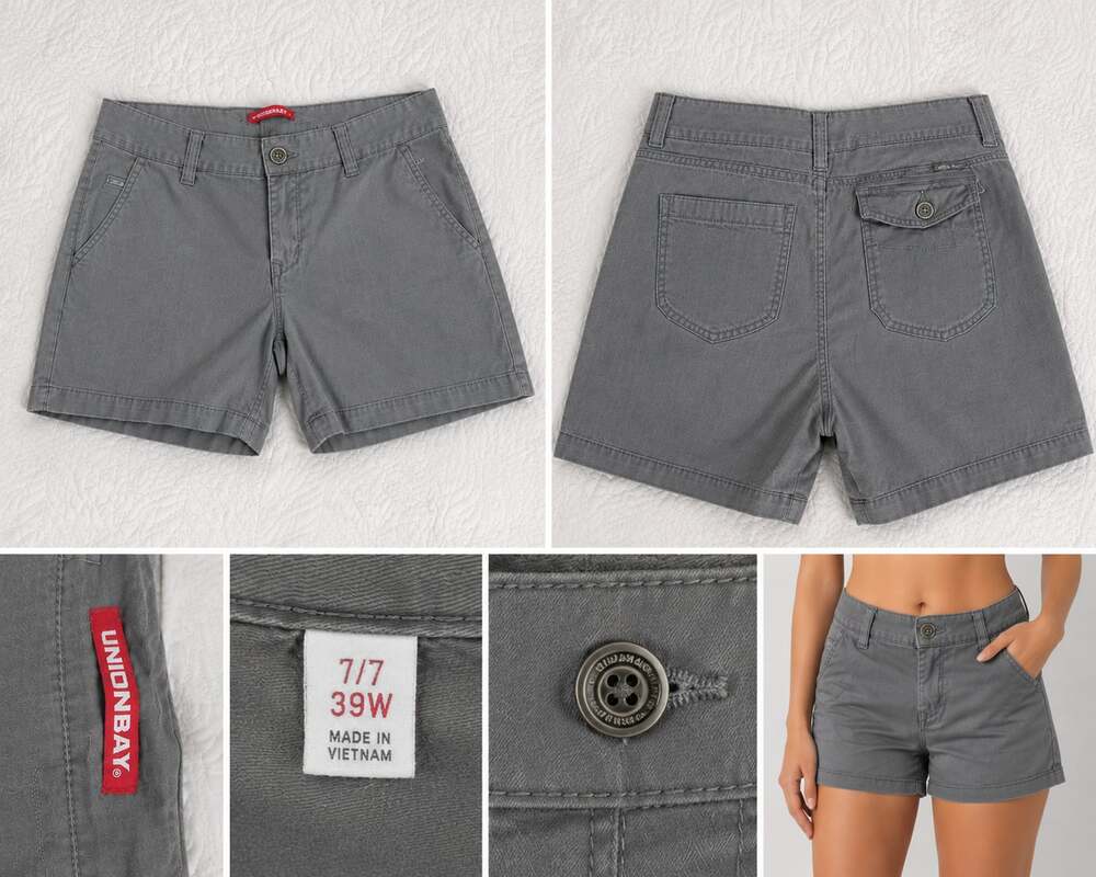 UnionBay Juniors Delaney Stretch Twill Shorts Gray Size 7/39W